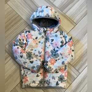 The North Face Kids Reversible White Mossbud Swirl Hooded Jacket Size 6T